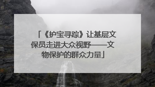 《护宝寻踪》让基层文保员走进大众视野——文物保护的群众力量