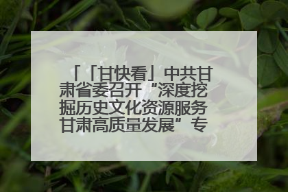 「甘快看」中共甘肃省委召开“深度挖掘历史文化资源服务甘肃高质量发展”专题协商座谈会 胡昌升主持并讲话