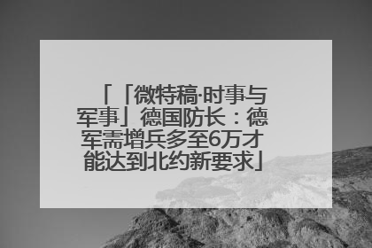 「微特稿·时事与军事」德国防长：德军需增兵多至6万才能达到北约新要求