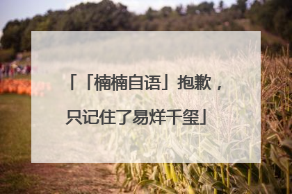 「楠楠自语」抱歉，只记住了易烊千玺