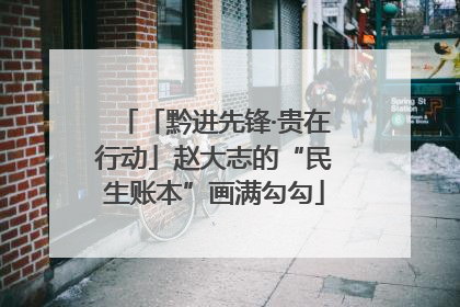 「黔进先锋·贵在行动」赵大志的“民生账本”画满勾勾