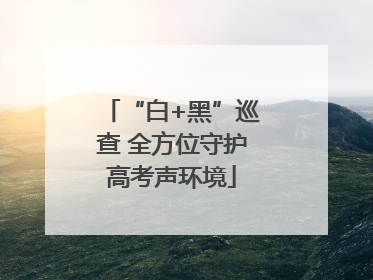 “白+黑”巡查 全方位守护高考声环境
