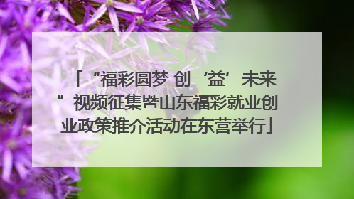 “福彩圆梦 创‘益’未来”视频征集暨山东福彩就业创业政策推介活动在东营举行