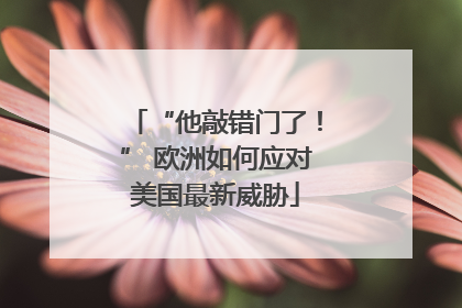 “他敲错门了！” 欧洲如何应对美国最新威胁
