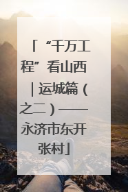 “千万工程”看山西｜运城篇（之二）——永济市东开张村