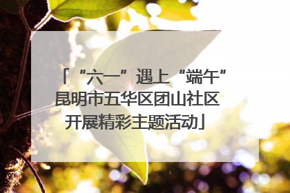 “六一”遇上“端午” 昆明市五华区团山社区开展精彩主题活动