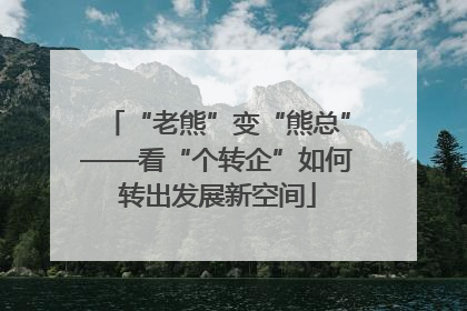 “老熊”变“熊总”——看“个转企”如何转出发展新空间