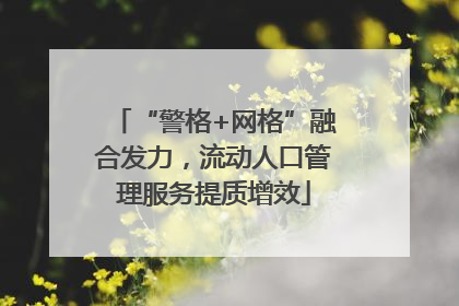 “警格+网格”融合发力，流动人口管理服务提质增效
