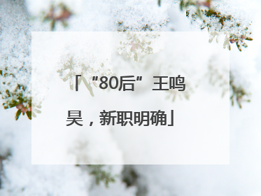 “80后”王鸣昊，新职明确