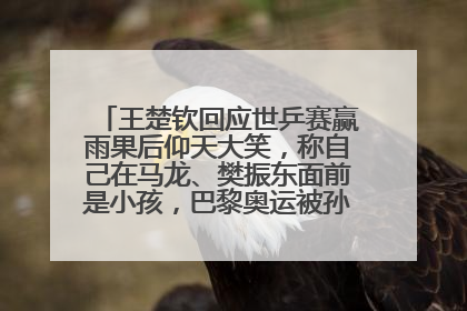 王楚钦回应世乒赛赢雨果后仰天大笑，称自己在马龙、樊振东面前是小孩，巴黎奥运被孙颖莎带着打