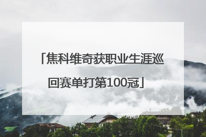 焦科维奇获职业生涯巡回赛单打第100冠