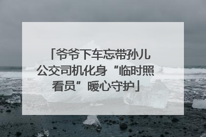 爷爷下车忘带孙儿 公交司机化身“临时照看员”暖心守护