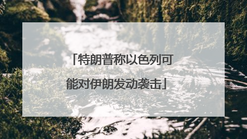 特朗普称以色列可能对伊朗发动袭击