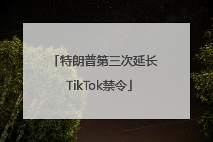 特朗普第三次延长TikTok禁令
