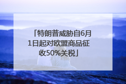 特朗普威胁自6月1日起对欧盟商品征收50%关税