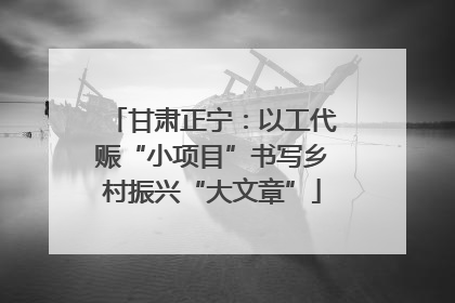 甘肃正宁：以工代赈“小项目”书写乡村振兴“大文章”