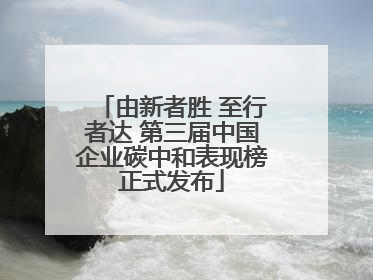 由新者胜 至行者达 第三届中国企业碳中和表现榜正式发布