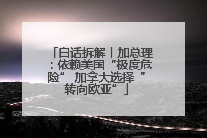 白话拆解丨加总理：依赖美国“极度危险” 加拿大选择“转向欧亚”