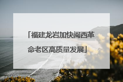 福建龙岩加快闽西革命老区高质量发展