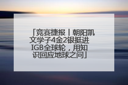 竞赛捷报丨朝阳凯文学子4金2银挺进IGB全球轮，用知识回应地球之问