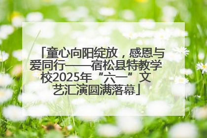 童心向阳绽放，感恩与爱同行——宿松县特教学校2025年“六一”文艺汇演圆满落幕