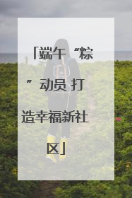 端午“粽”动员 打造幸福新社区