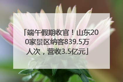 端午假期收官！山东200家景区纳客839.5万人次，营收3.5亿元