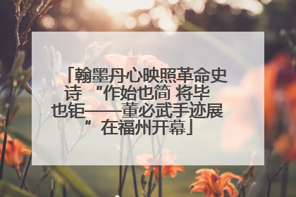 翰墨丹心映照革命史诗 “作始也简 将毕也钜——董必武手迹展”在福州开幕