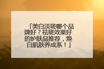 美白淡斑哪个品牌好？祛斑效果好的护肤品推荐，焕白肌肤养成系！