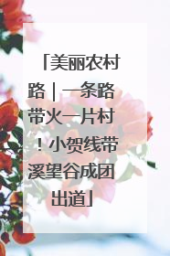 美丽农村路｜一条路带火一片村！小贺线带溪望谷成团出道