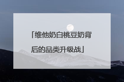 维他奶白桃豆奶背后的品类升级战