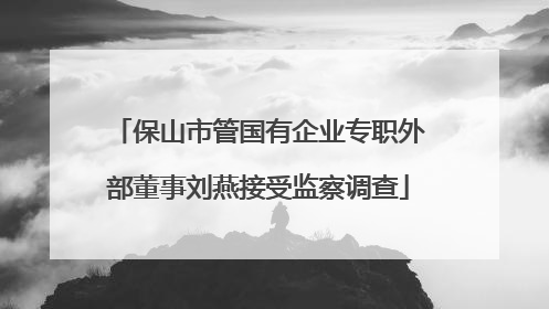 保山市管国有企业专职外部董事刘燕接受监察调查