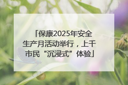 保康2025年安全生产月活动举行，上千市民“沉浸式”体验