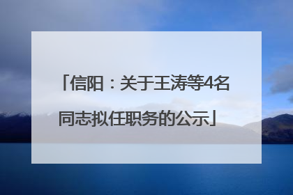 信阳：关于王涛等4名同志拟任职务的公示