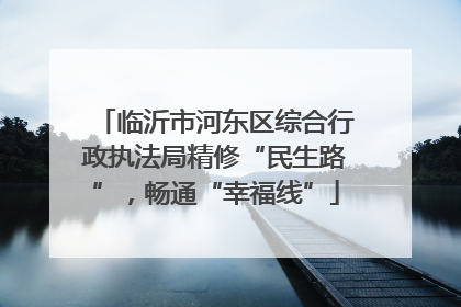 临沂市河东区综合行政执法局精修“民生路”，畅通“幸福线”
