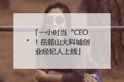 一小时当“CEO”！岳麓山大科城创业经纪人上线