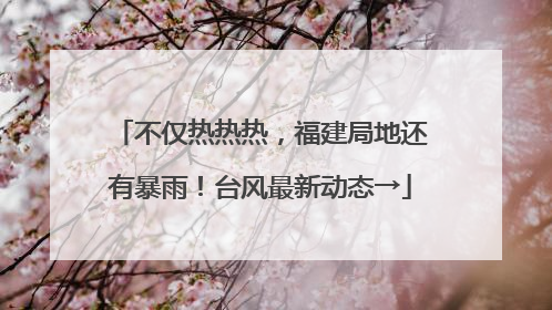不仅热热热，福建局地还有暴雨！台风最新动态→