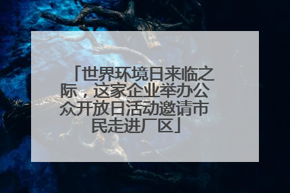世界环境日来临之际，这家企业举办公众开放日活动邀请市民走进厂区