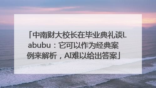 中南财大校长在毕业典礼谈Labubu：它可以作为经典案例来解析，AI难以给出答案