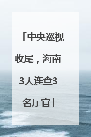 中央巡视收尾，海南3天连查3名厅官