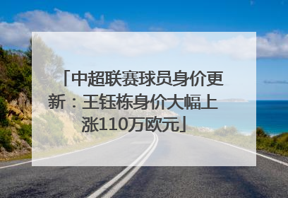 中超联赛球员身价更新：王钰栋身价大幅上涨110万欧元