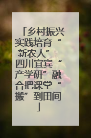 乡村振兴实践培育“新农人” 四川宜宾“产学研”融合把课堂“搬”到田间