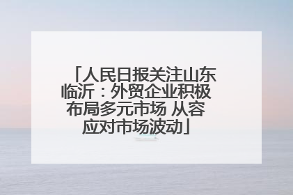 人民日报关注山东临沂：外贸企业积极布局多元市场 从容应对市场波动