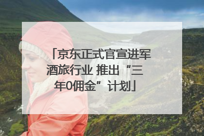 京东正式官宣进军酒旅行业 推出“三年0佣金”计划