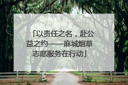 以责任之名，赴公益之约——麻城烟草志愿服务在行动