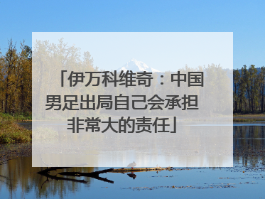 伊万科维奇：中国男足出局自己会承担非常大的责任