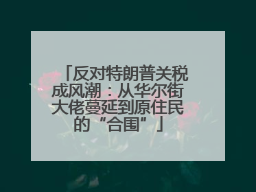 反对特朗普关税成风潮：从华尔街大佬蔓延到原住民的“合围”
