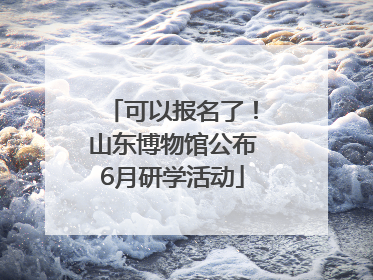 可以报名了！山东博物馆公布6月研学活动