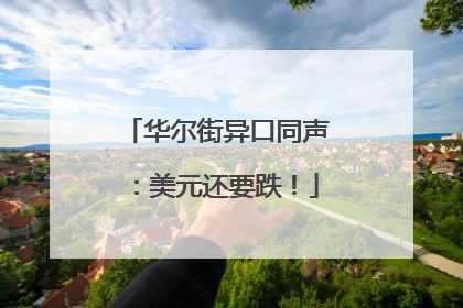 华尔街异口同声：美元还要跌！