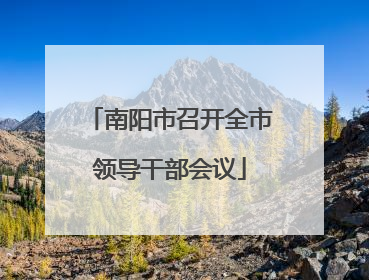 南阳市召开全市领导干部会议